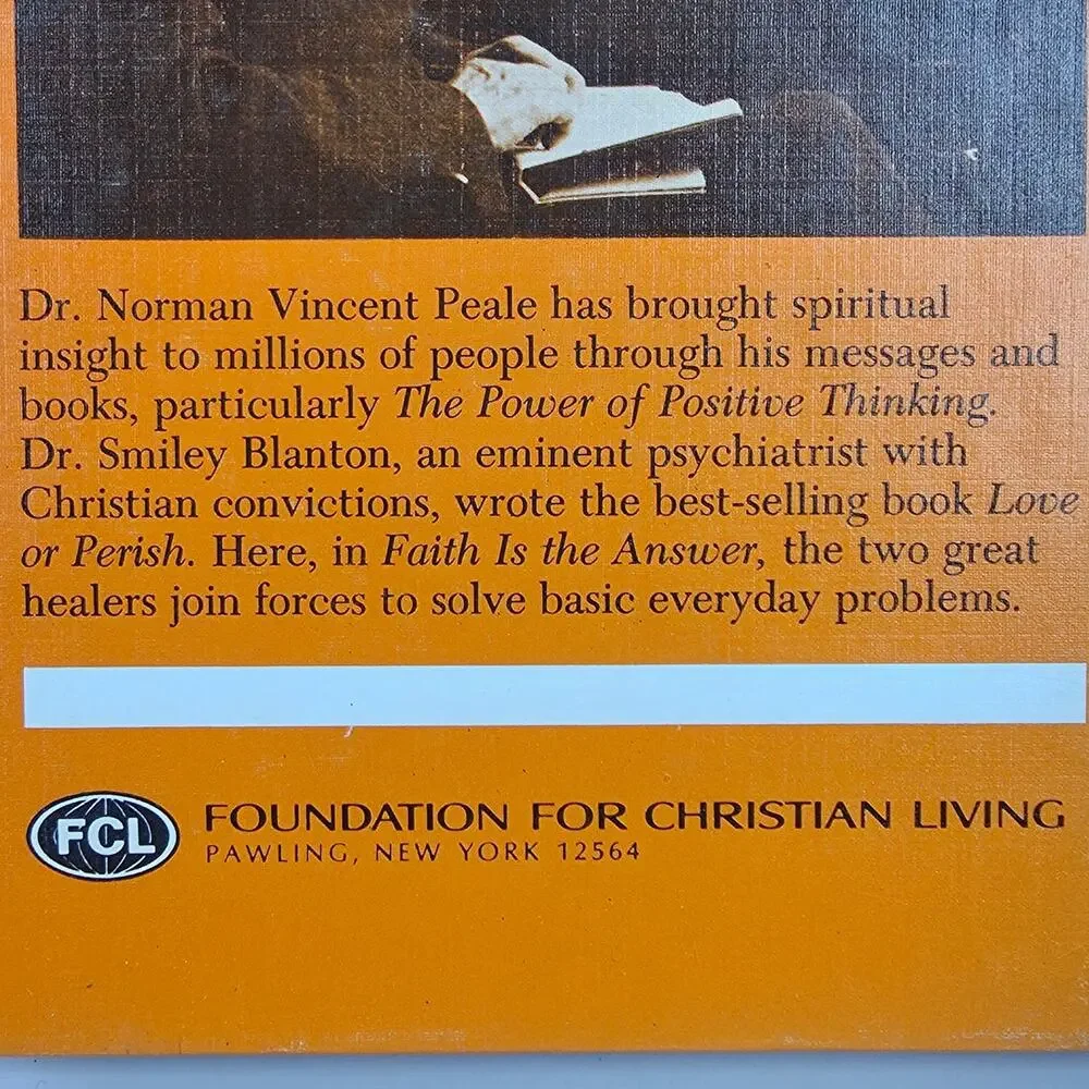 FAITH IS THE ANSWER BY PEALE & BLANTON VINTAGE CHRISTIAN LIVING HARDCOVER BOOK